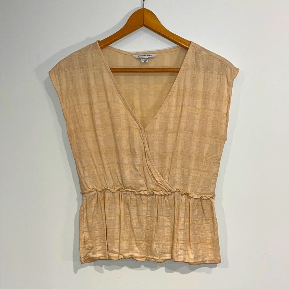 AMERICAN EAGLE Women’s XS Sleeveless V-Neck Textured Blouse